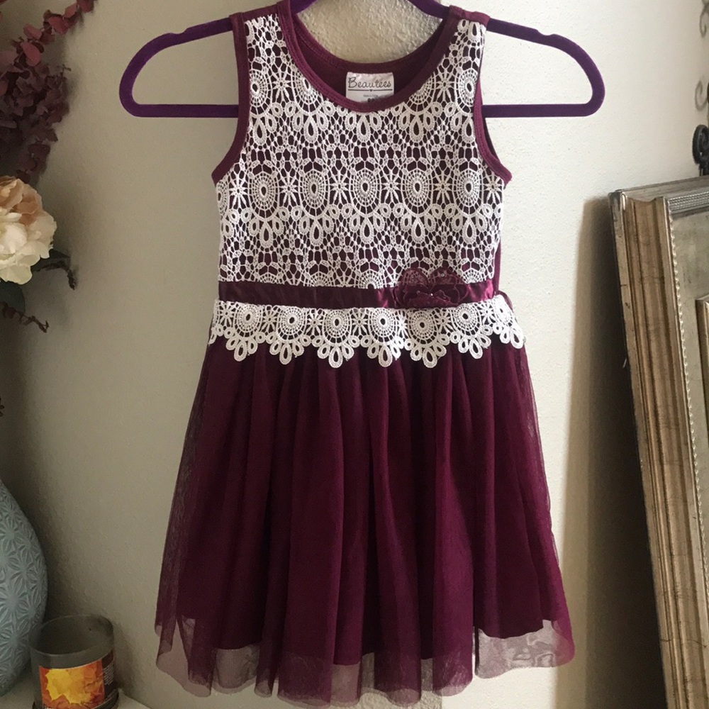Burgundy girls dress